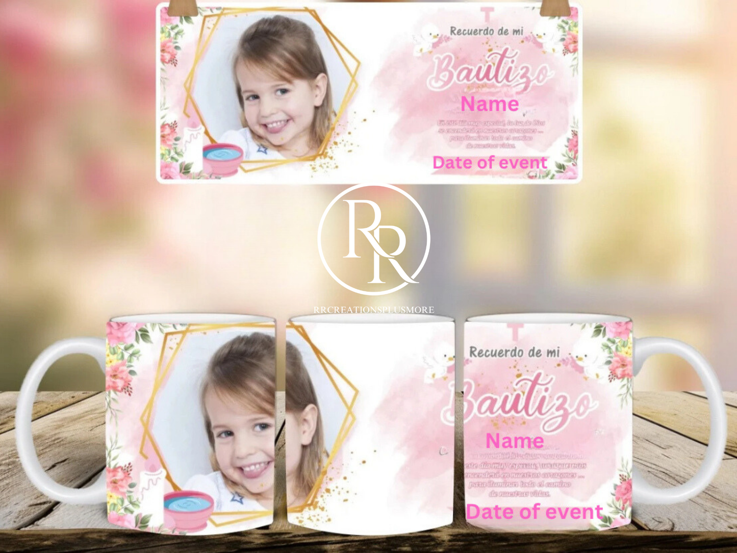 Tazas personalizadas de Bautizo