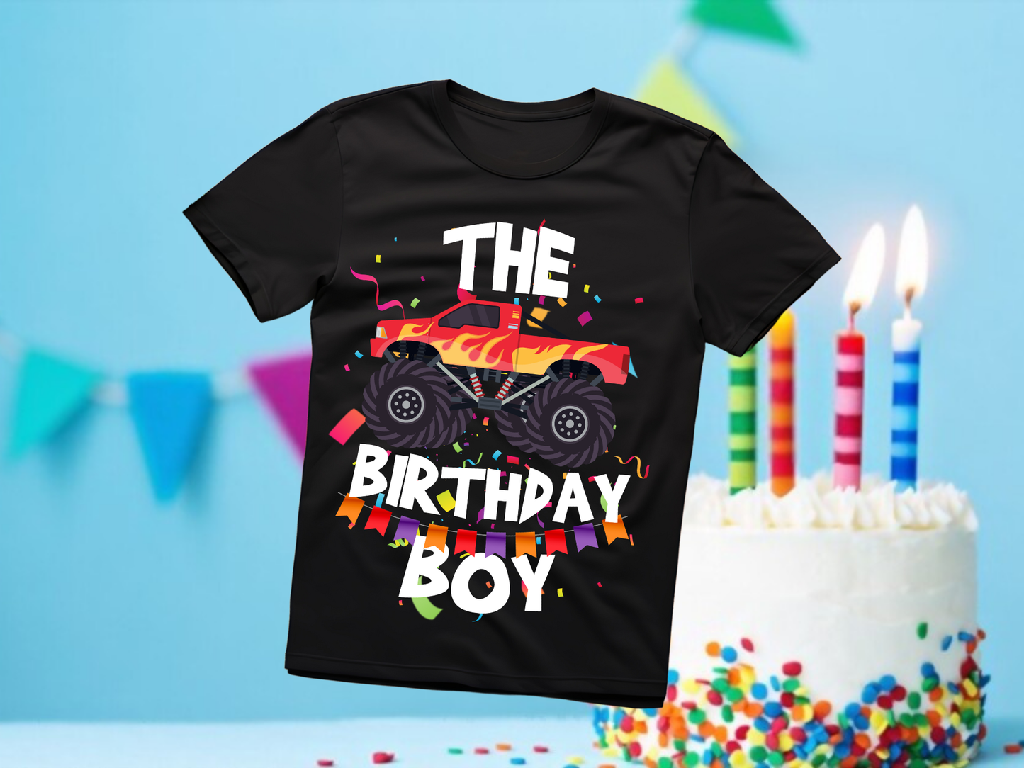 Camiseta con el camión del cumpleañero