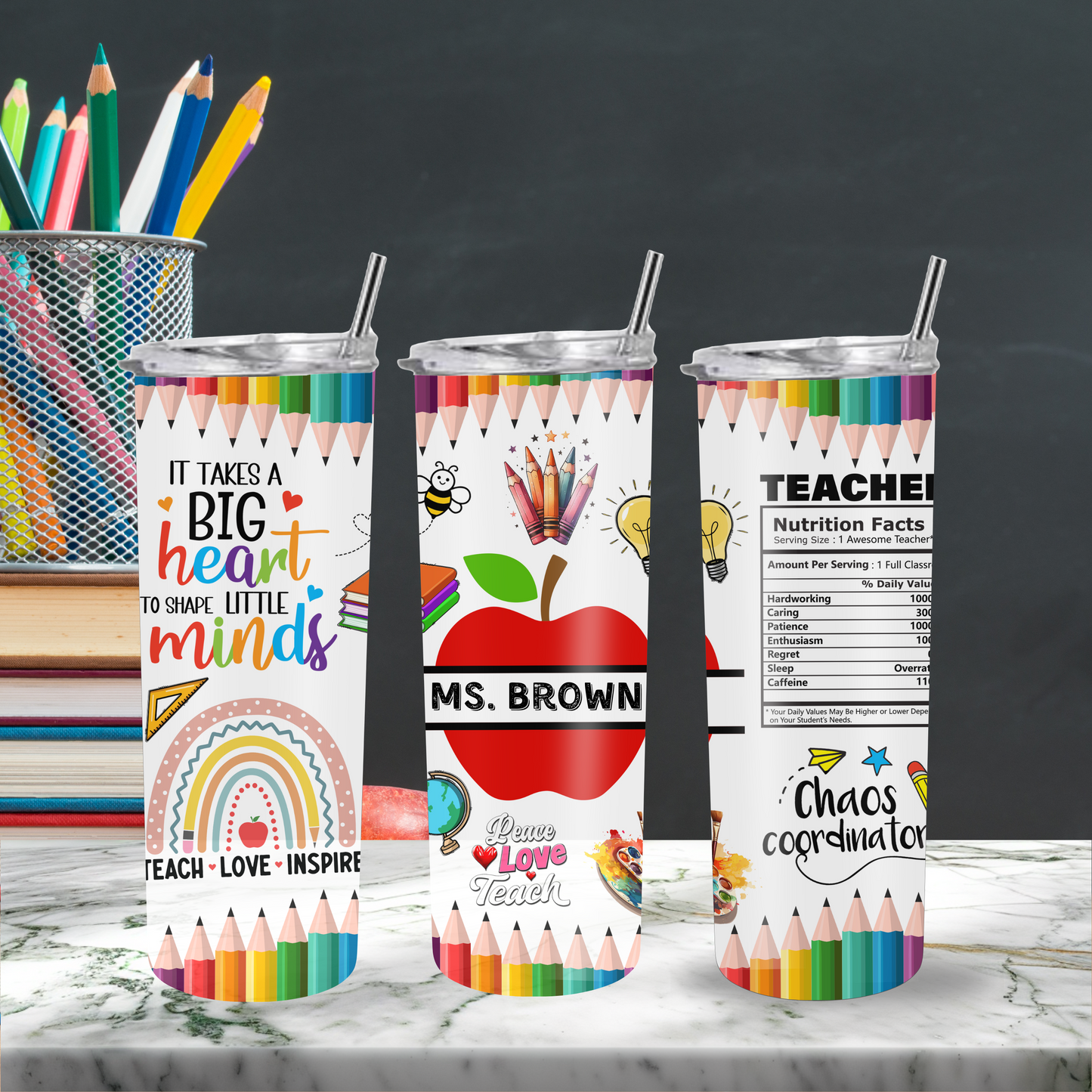 Teacher Color Pencil Customized Tumbler