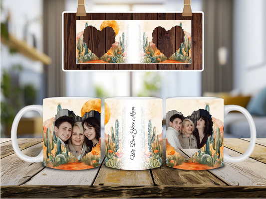 Taza con foto de corazón del desierto