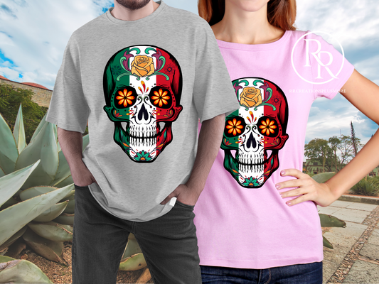 Camiseta de calavera tricolor