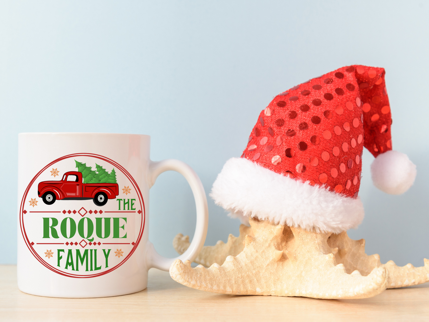 Red Truck Family Customized Christmas Mug