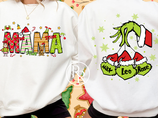 Suéter navideño personalizado de Mamá Grinch