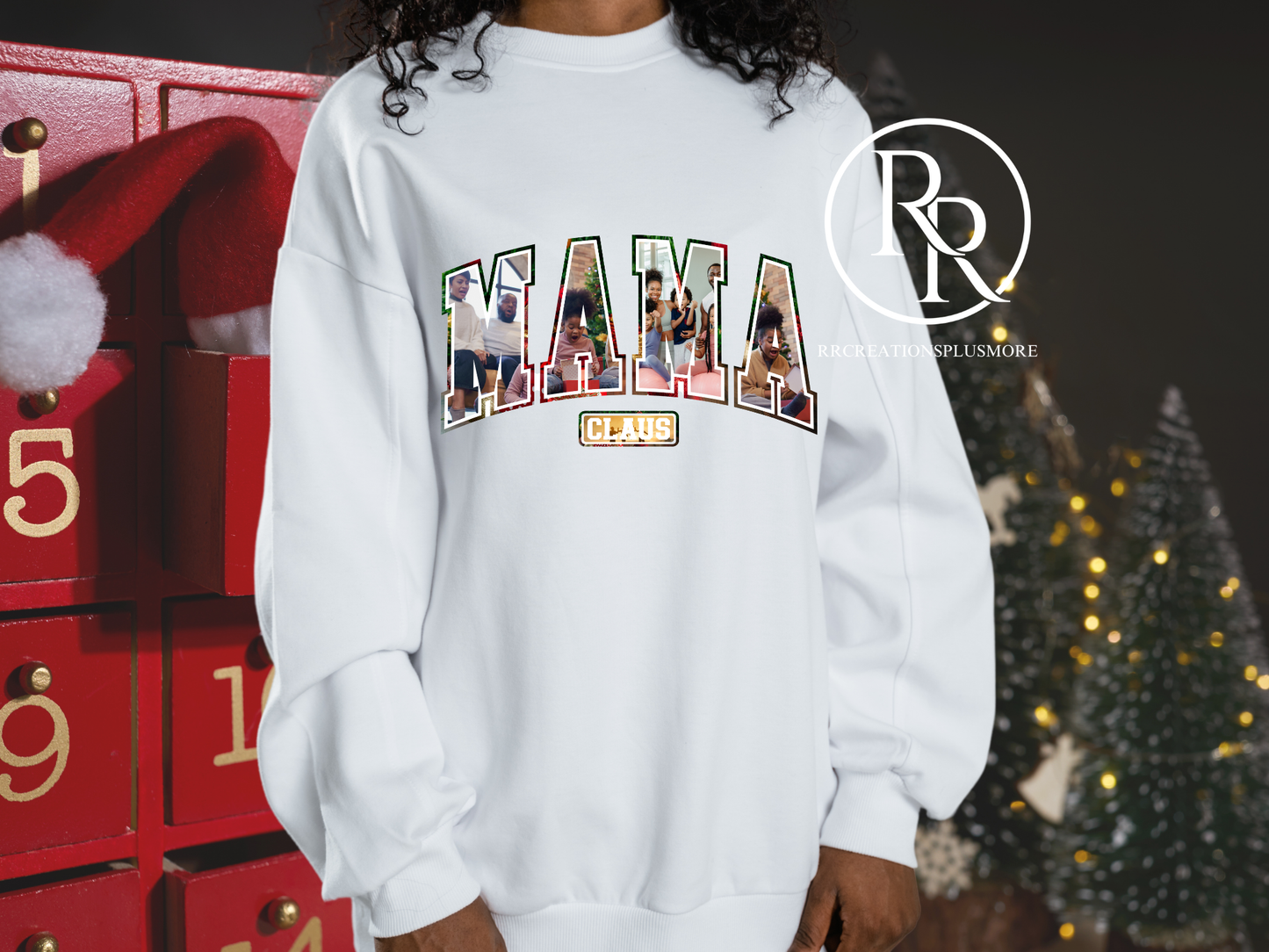 Suéter con foto de Mamá Noel
