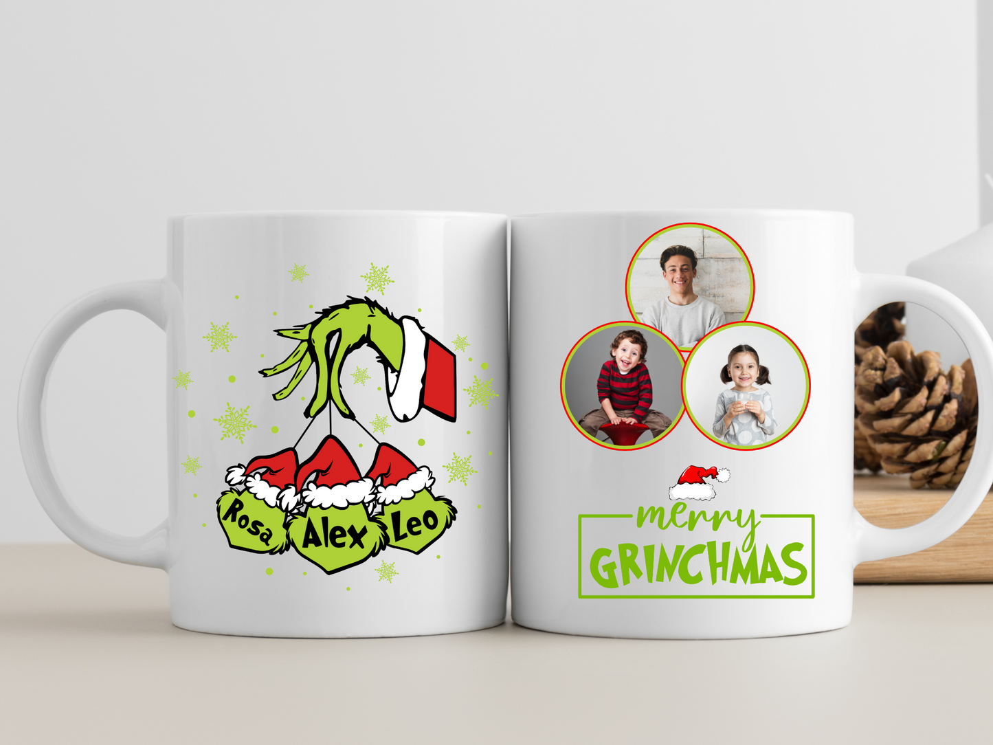 Merry Grinchmas Photo Customized Christmas Mug