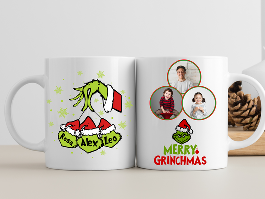 Merry Grinchmas Photo Customized Christmas Mug