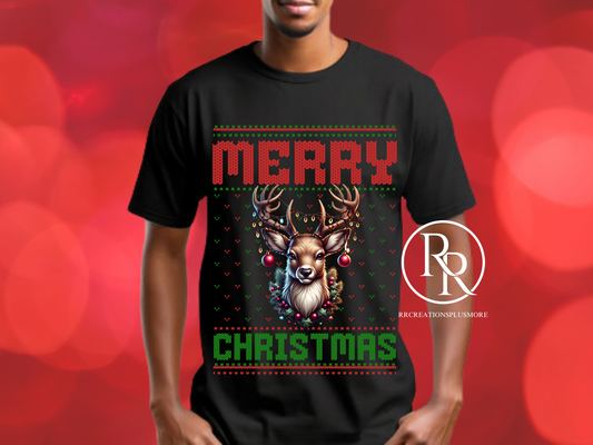 Camiseta de ciervo con feliz Navidad