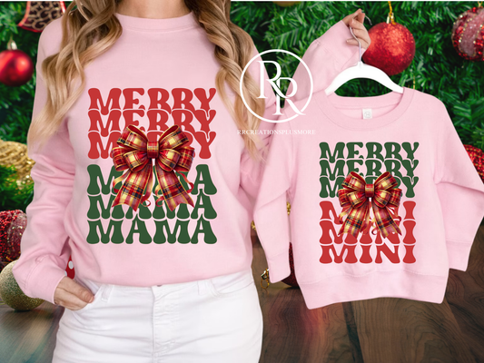 Suéter navideño Merry Mama y Mini