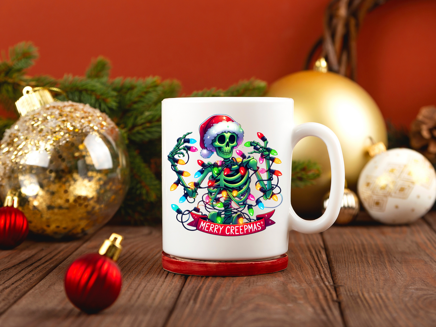 Merry Creepmas Skull Christmas Mug