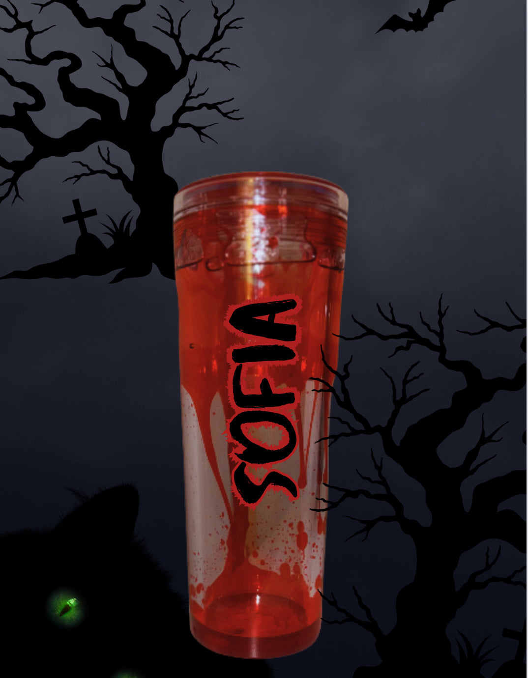 Personalized Blood Drip Plastic Tumbler