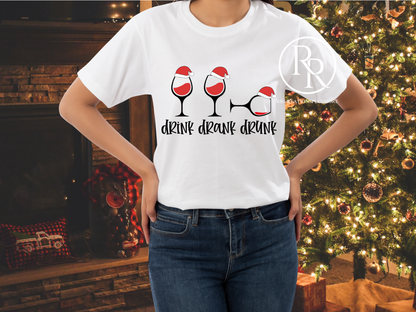 Funny Drink Drank Drunk Wine Christmas