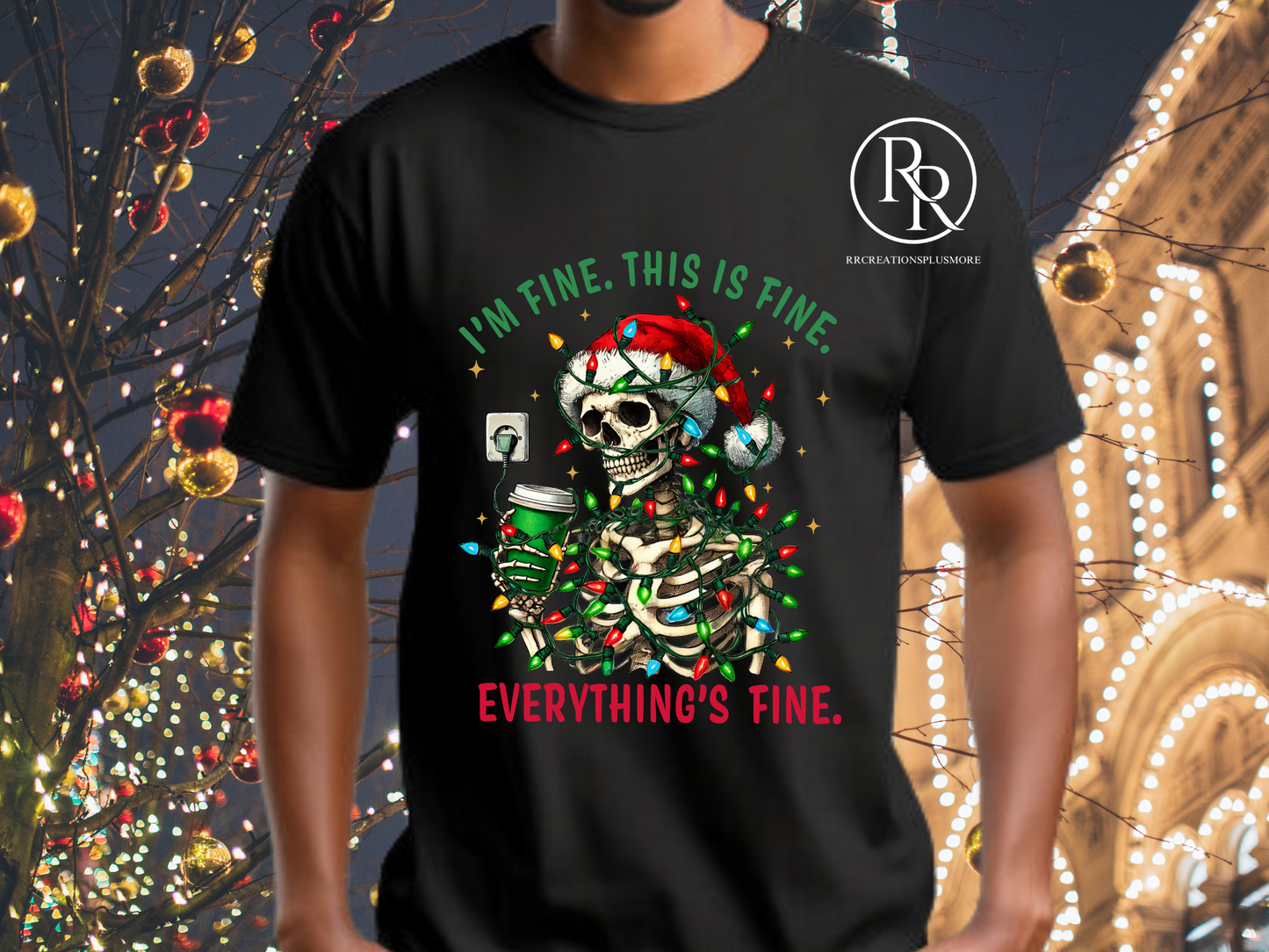 I’m Fine Skull Christmas T-shirt