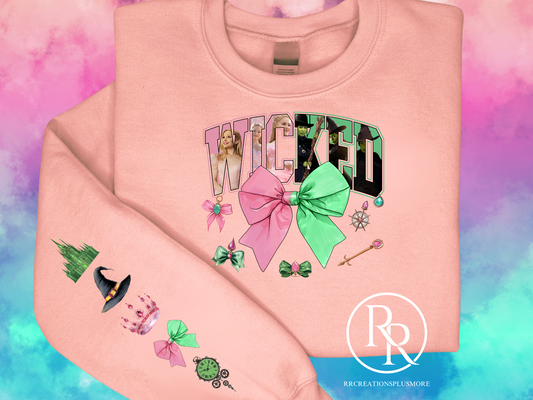 Wicked Pink & Green Bow Sweater