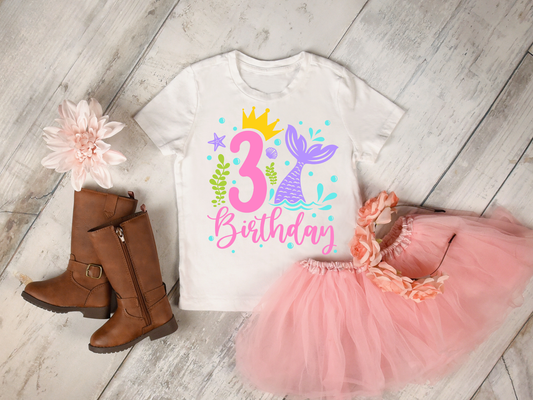 Girl’s Mermaid Birthday T-shirt