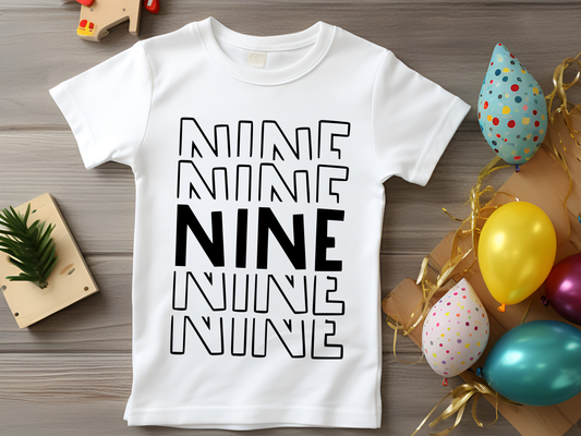 NINE Birthday Boy T-shirt