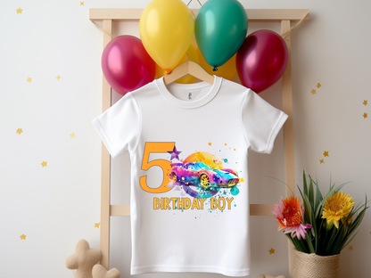 Colorful Car Birthday Boy T-shirt