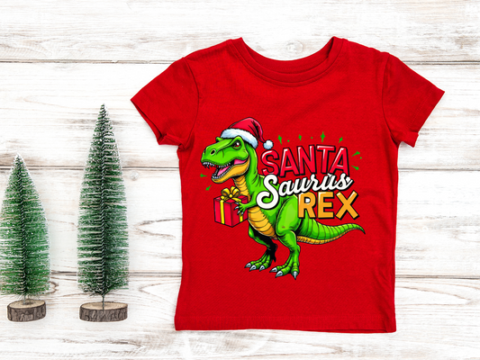 Santa Saurus Rex Dinosaur T-shirt