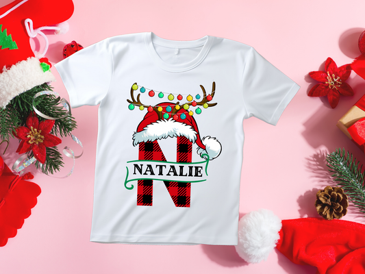 Christmas Alphabet Letter Customized T-shirt