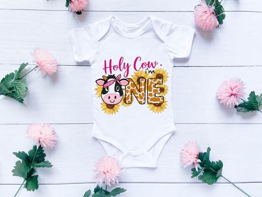 Cute Holy Cow First Birthday Bodysuit