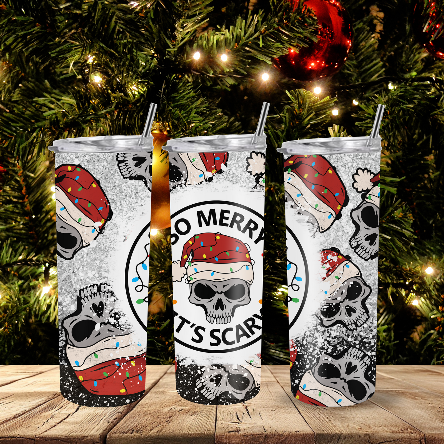 Vaso navideño con forma de calavera