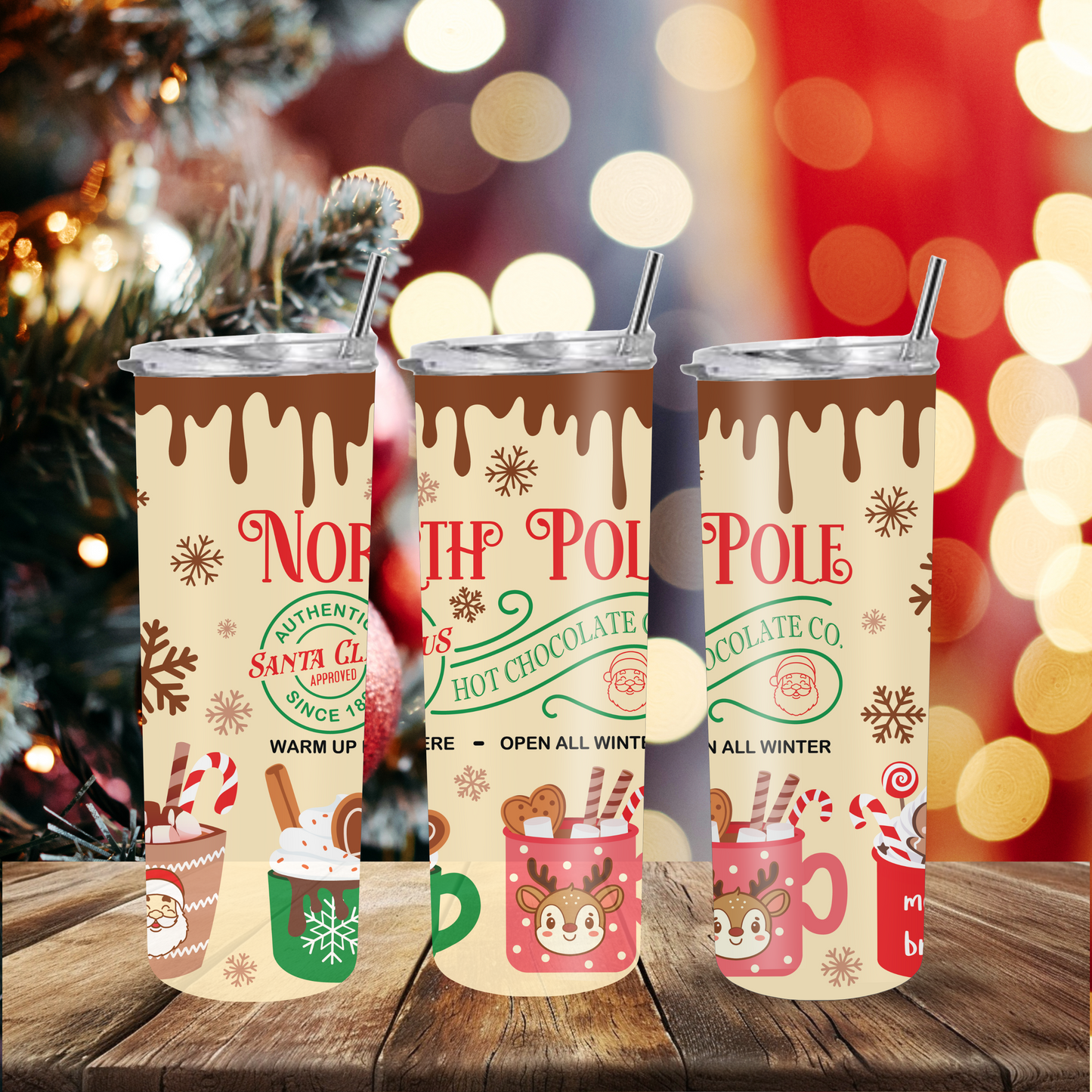 North Pole Chocolate Drip Tumbler