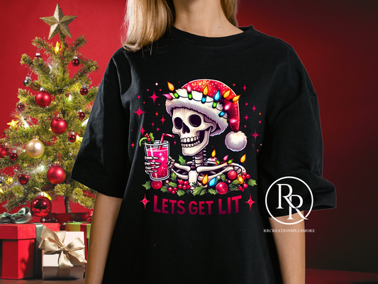 Lets Get Lit Christmas T-shirt