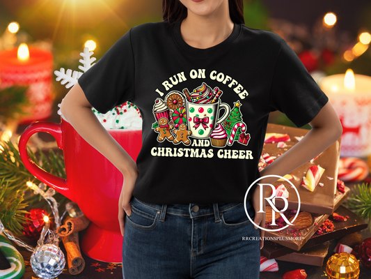 Run on Coffee Christmas T-shirt