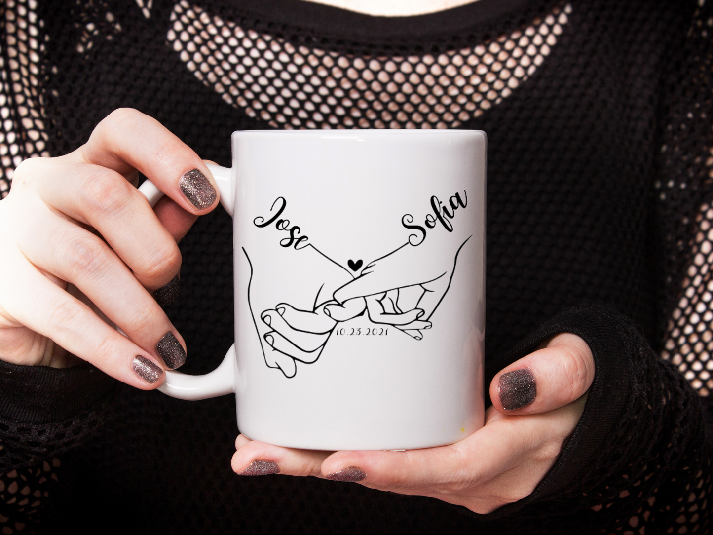 Holding Hands Customized Mug