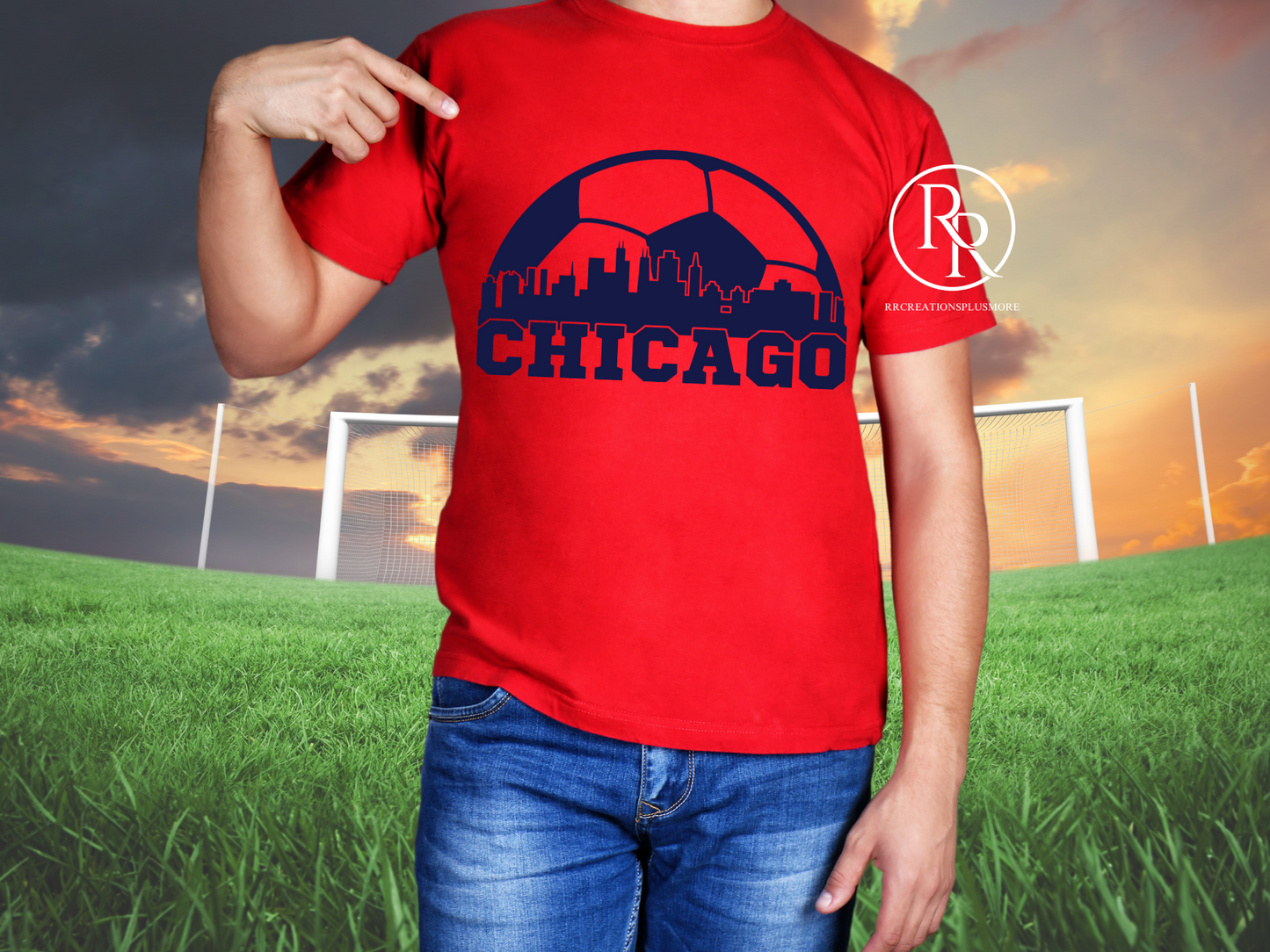 Chicago Skyline Soccer T-shirt