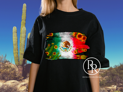 Sunflower Mexican Flag T-shirt