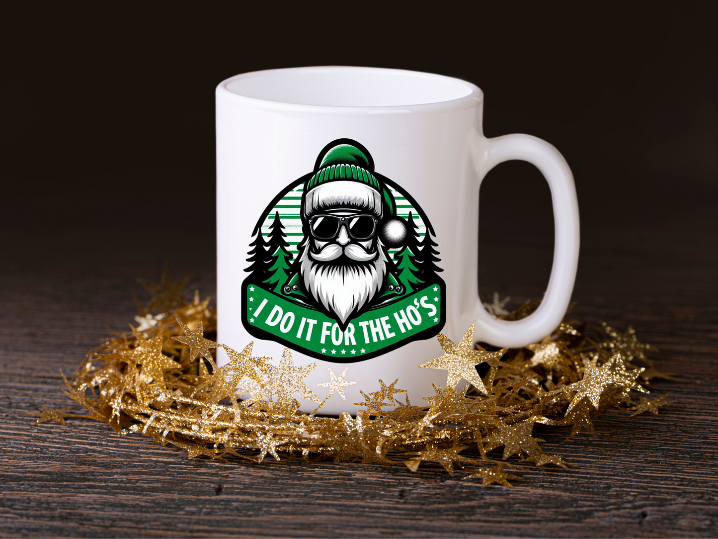 Green Beard Santa Christmas Mug