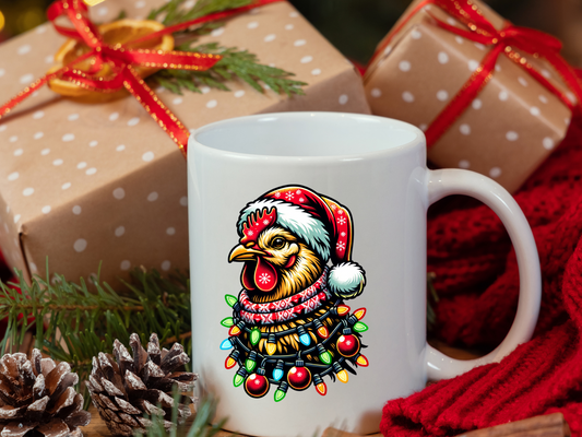 Festive Chicken Christmas Mug