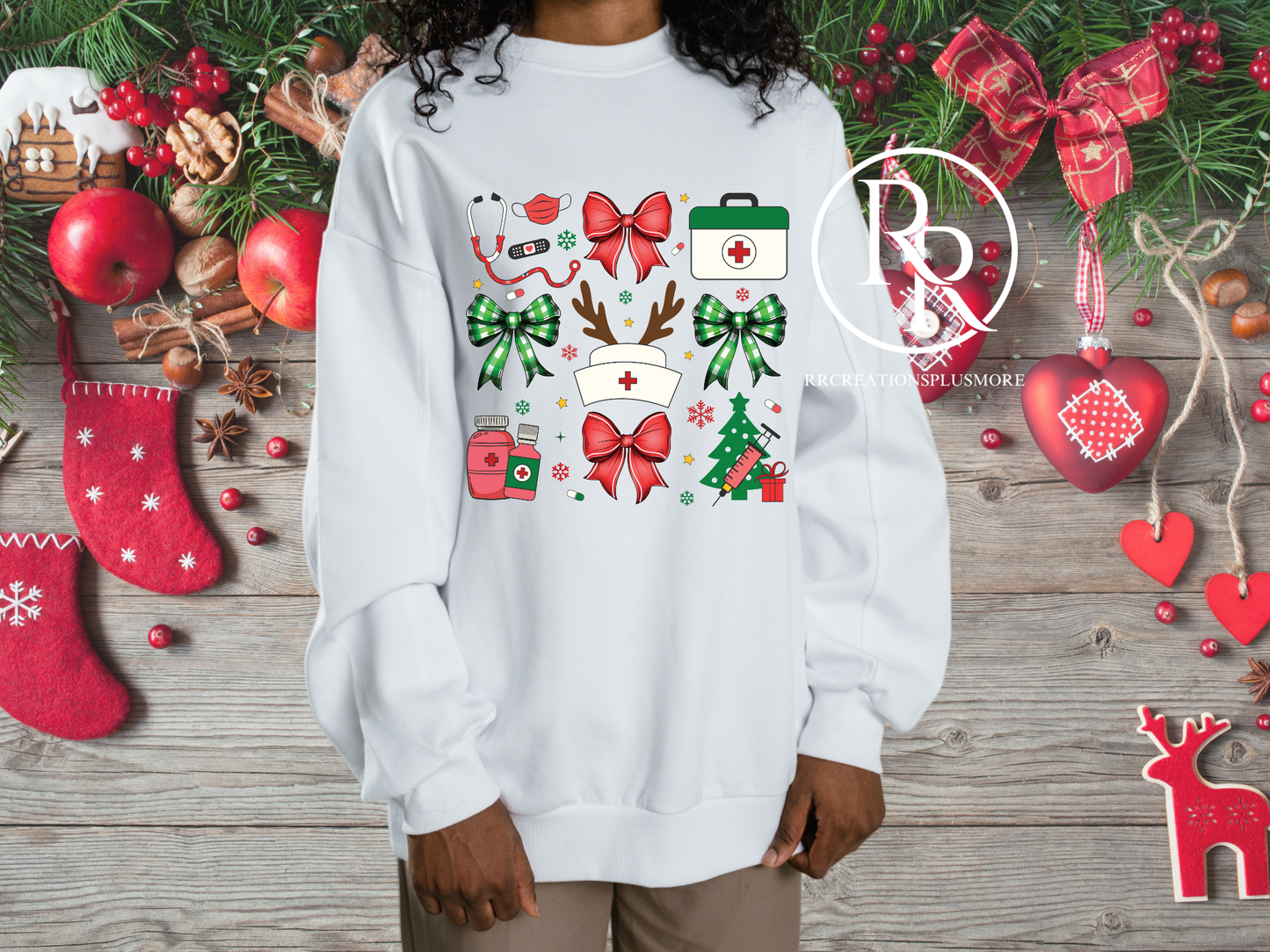 Nurse Bow Christmas Sweater