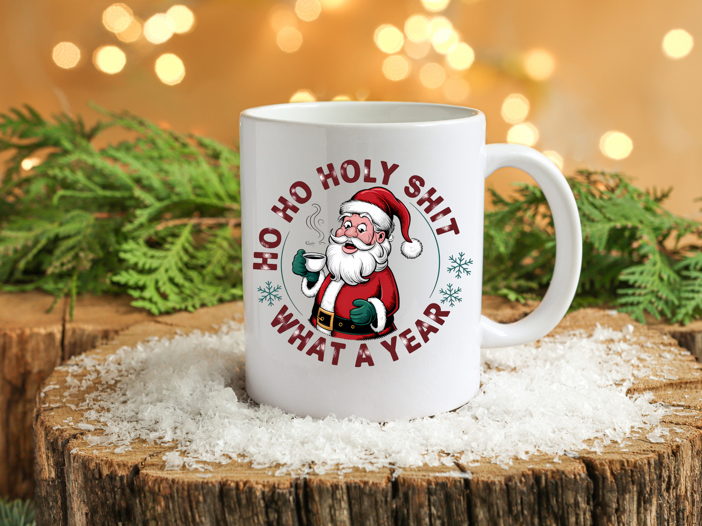 Taza navideña "Qué año es Papá Noel"