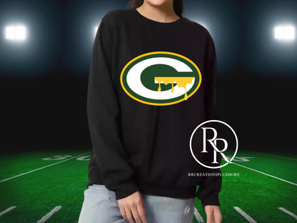 Suéter con estampado de queso de los Packers