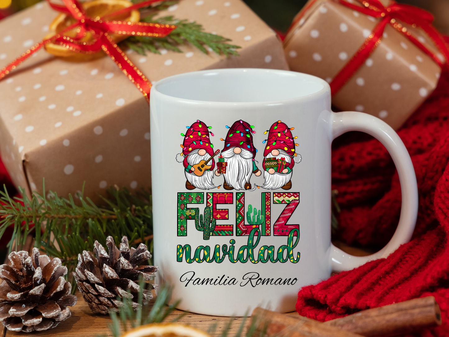 Feliz Navidad Gnomes Customized Mug