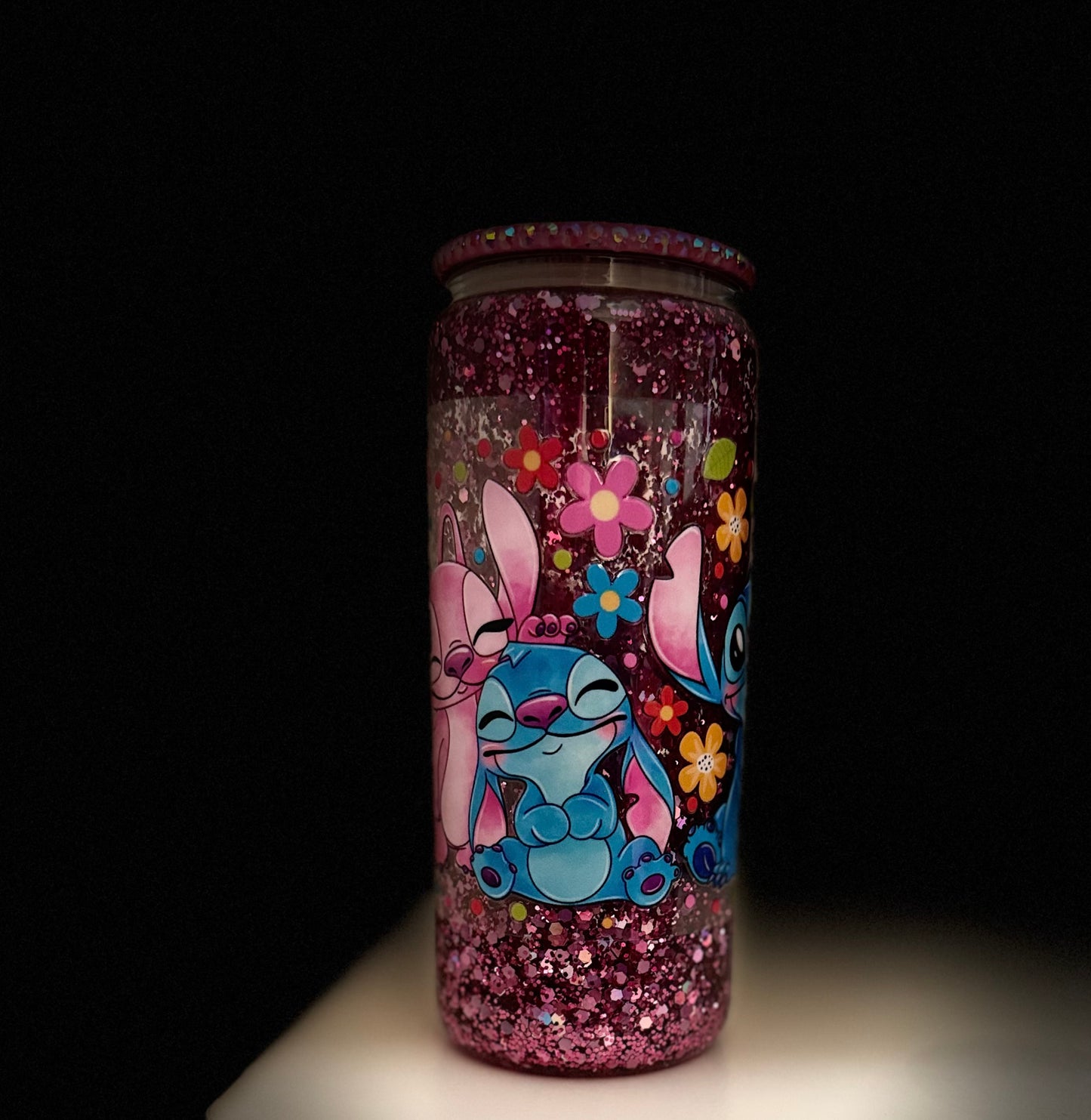 Cute Stitch Glass Cup