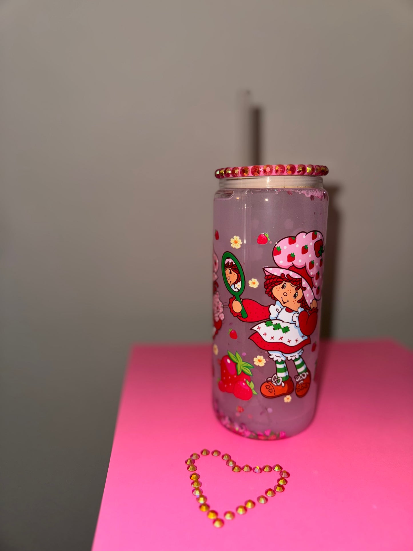 Strawberry Shortcake Glass Cup