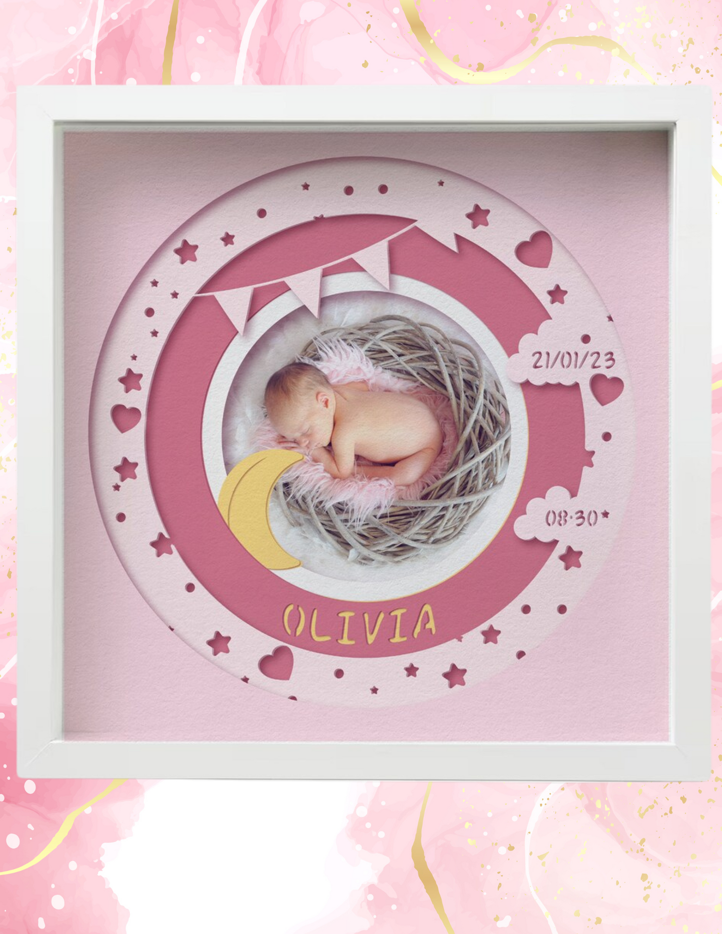 Newborn Stats Shadow Box