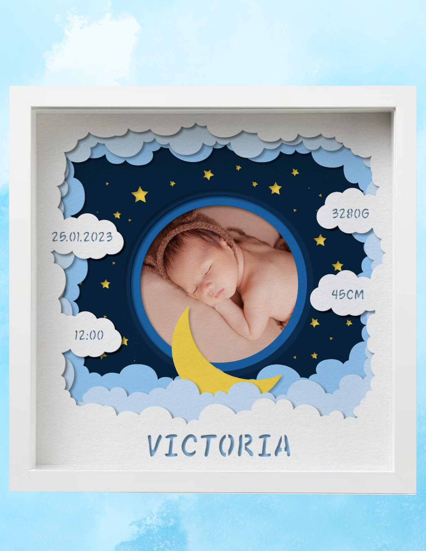 Newborn Stats Shadow Box