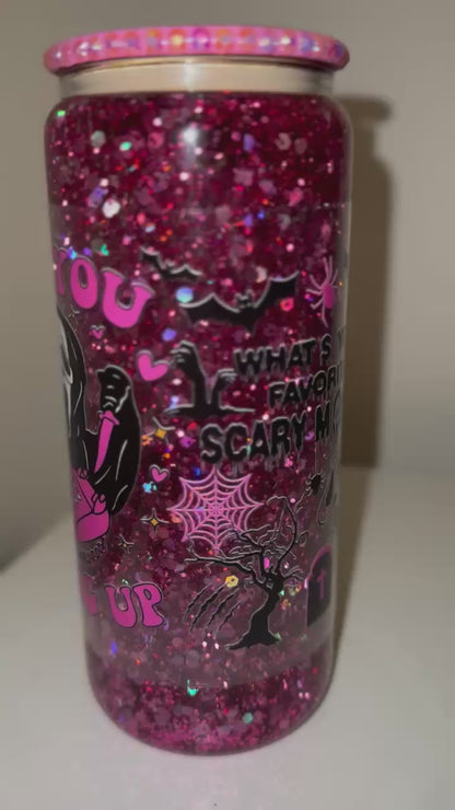 Vaso de cristal con forma de grito rosa